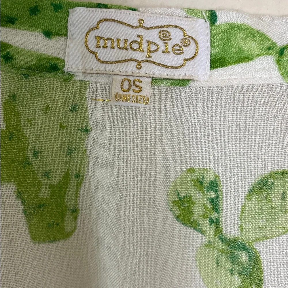Mud Pie Caitlin Tassel Kimono Cactus Lime Green Pink Beach Cover Up